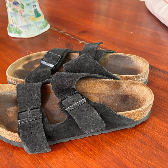 Birkenstock Arizona Sandals Suede Black Size 39 EUC 8.5 - Picture 6 of 6